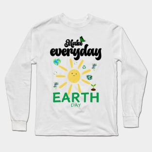 make everyday earth day  2024 gift april 22 Cute Teacher  Lover Rainbow Long Sleeve T-Shirt